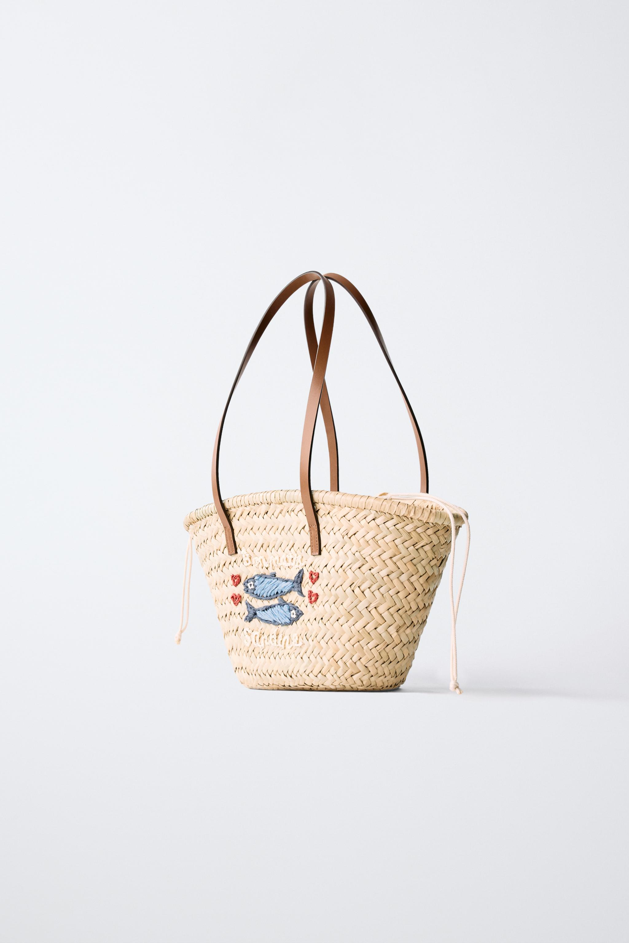 SAC SHOPPER EN RAFFIA POISSONS